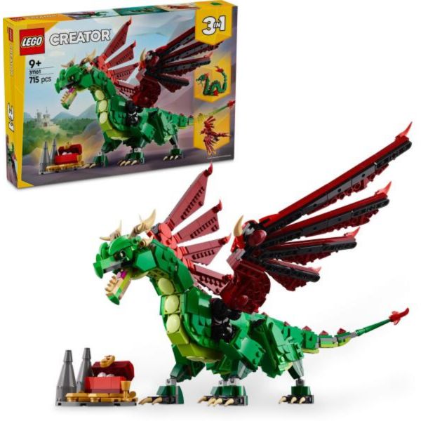 LEGO Creator 3 az 1-ben Középkori sárkány, játékkészlet egy érdekes lénnyel (31161)