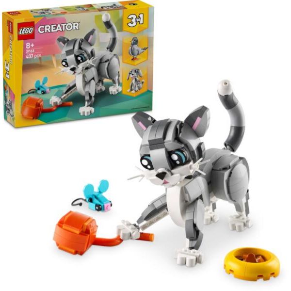 LEGO Creator 3 az 1-ben Játékos cica, játék állatos szett (31163)