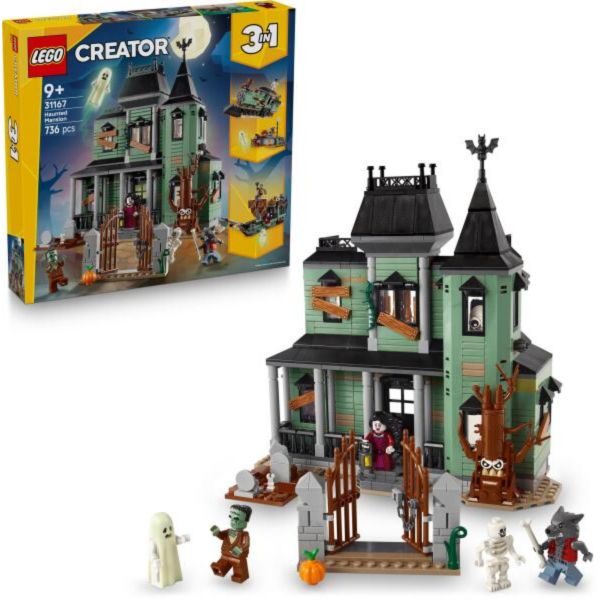 LEGO Creator 3 az 1-ben Kísértetkastély, házat tartalmazó építőjáték (31167)