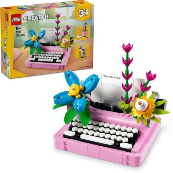 LEGO Creator 3 az 1-ben Írógép virágokkal, játékkészlet (31169)