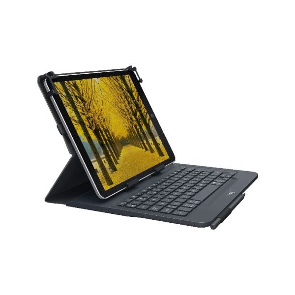 LOGITECH Universal Folio billentyűzetes tok 9-10 tabletekhez, Bluetooth, UK Angol, fekete (920-008341)