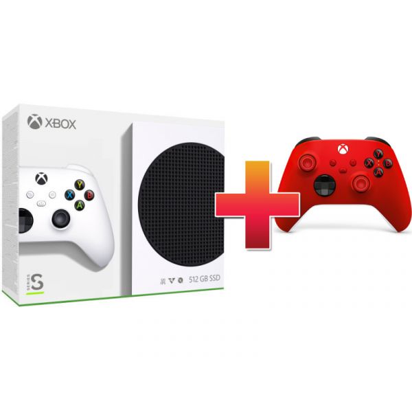 Xbox Series S 512 GB Konzol + Piros kontroller