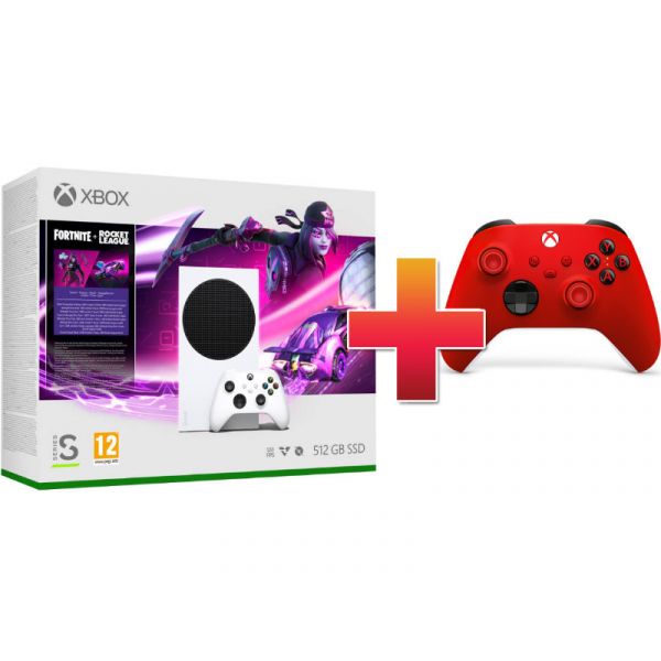 Xbox Series S 512 GB Fortnite Rocket League Bundle Konzol + Piros Kontroller