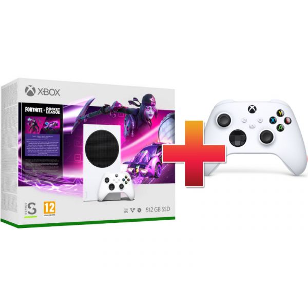 Xbox Series S 512 GB Fortnite Rocket League Bundle Konzol + Fehér Kontroller
