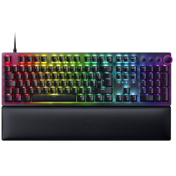 Razer Huntsman V2 Lineáris optikai kapcsolós gamer billentyűzet (RZ03-03930100-R3M1) fekete - angol kiosztású