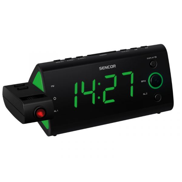 Sencor SRC 330 GN rádiós ébresztőóra (35039419) fekete-zöld