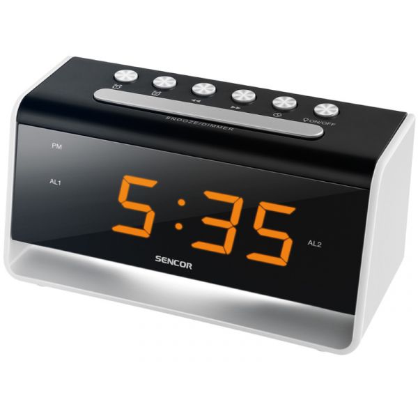 Sencor SDC 4400W ébresztőóra USB töltővel (35048704) ezüst-fekete