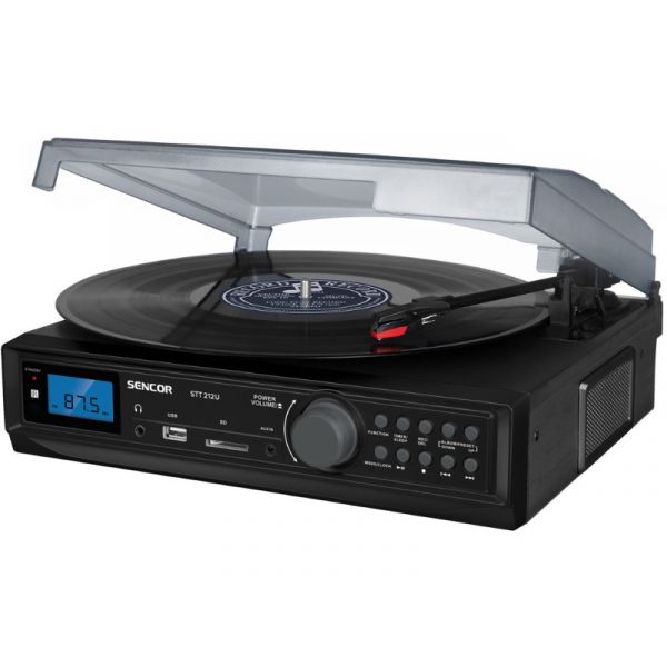 Sencor STT 212U lemezjátszó USB/SD/FM/BT (35052612) Fekete