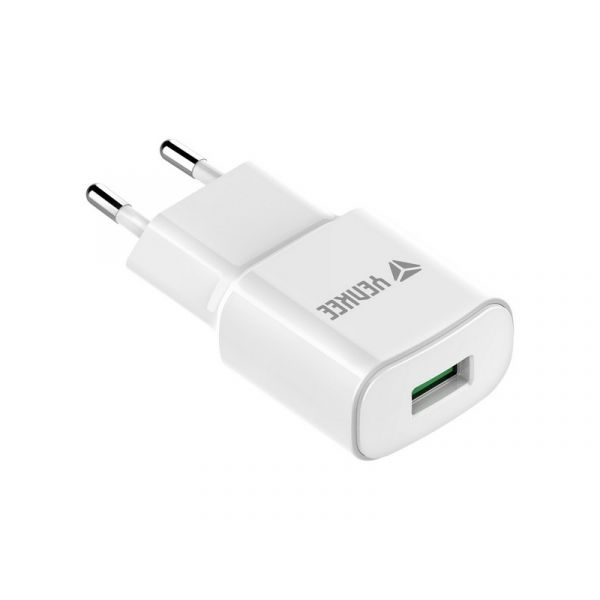 YENKEE Hálózati Töltő, 1 portos, 18W, 1xUSB, 6V/3A, fehér - YAC 2023 WH
