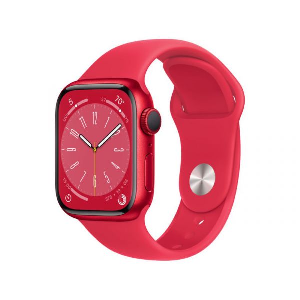 Apple Watch Series 8 GPS 41 mm (MNP73CM/A) (PRODUCT)RED alumíniumtok, (PRODUCT)RED sportszíj