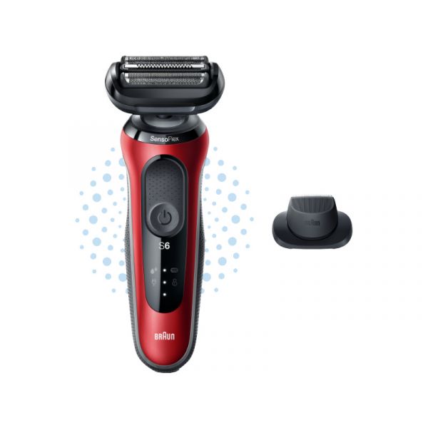 Braun 61-R1200S Wet&Dry Borotva Piros-fekete (10AS470141)