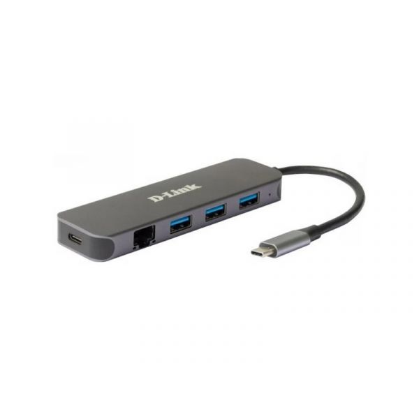 D-LINK USB-C HUB/dokkoló - 3xUSB + 1xUSB-C +1xLAN (DUB-2334)
