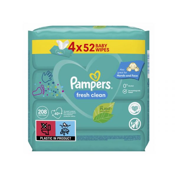 Pampers Fresh Clean nedves törlőkendő 4x52db (10BW010067)