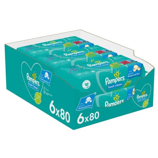 Pampers Fresh Clean nedves törlőkendő 6x80db (10BW010090)