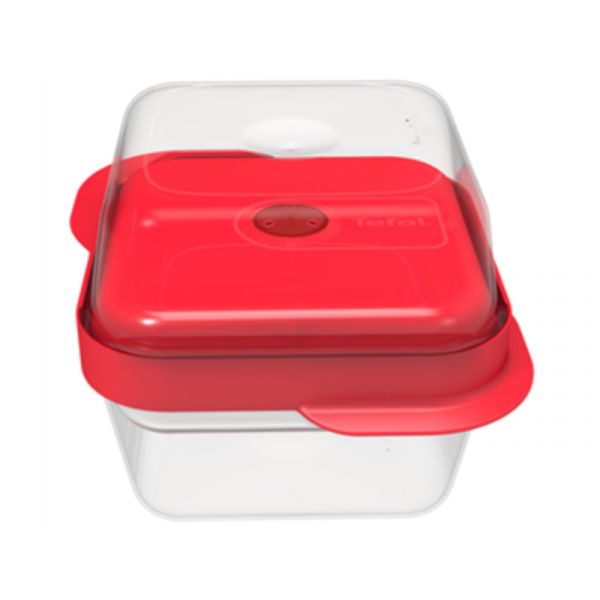 Tefal K2198314 Négyzetes tároló szett 2 db Piros-transzparens