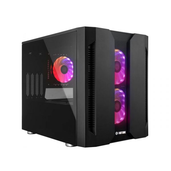 CHIEFTEC Chieftronic M2 mATX Gaming PC Ház, Edzett Üveg oldalak, fekete (GM-02B-OP)