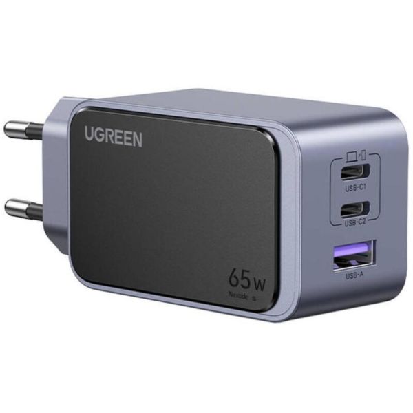 UGREEN Nexode S (Air) fali töltő, 65W, USB + 2x USB-C (szürke) (35042)