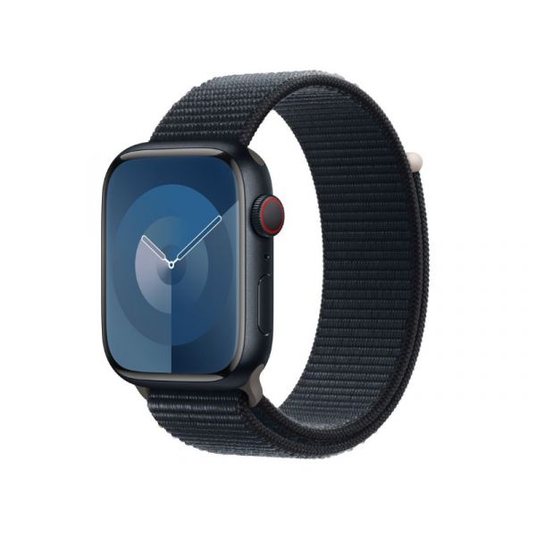 Apple Watch Series 9 GPS, 45mm (MR9C3QH/A) éjfekete alumíniumtok, éjfekete sportpánt