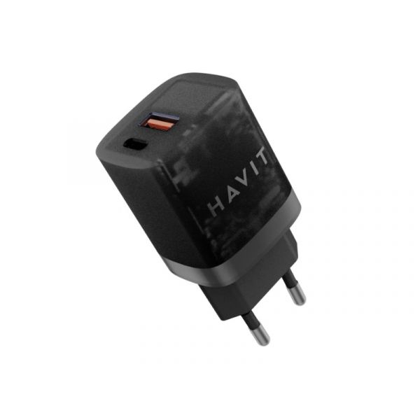 Havit UC303 Mobile series - 30W GaN töltő - átlátszó Fekete