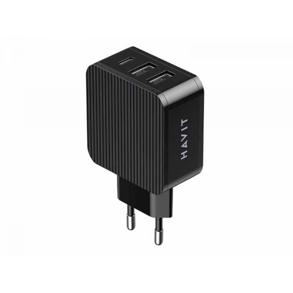 Havit UC118 Mobile series -32W töltő (2xUSB-A+1xType-C) - Fekete