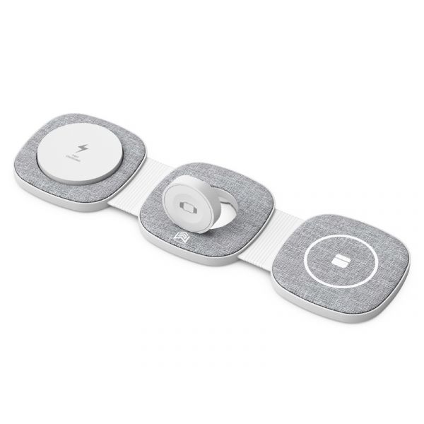 Boost Összehajtható 3 az 1-ben Vezeték nélküli töltőállomás (YM-T1 GREY) szürke