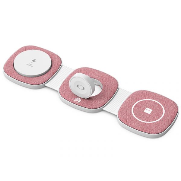 Boost Összehajtható 3 az 1-ben Vezeték nélküli töltőállomás (YM-T1 PINK) pink