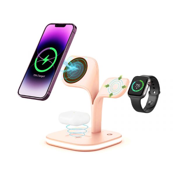 Boost 5 az 1-ben Vezeték nélküli MagSafe töltőállomás (YM-UD22 pink) rózsaszín