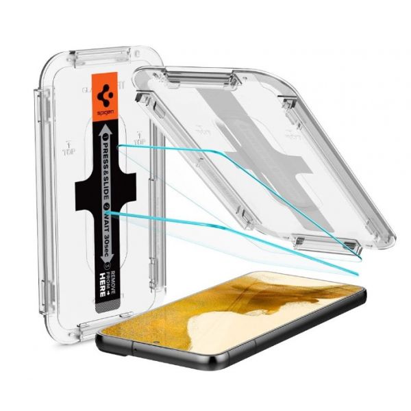 SPIGEN EZ FIT képernyővédő üveg 2db,  ÁTLÁTSZÓ - Samsung Galaxy S22 5G (AGL04151)