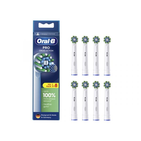 Oral-B EB50-8 Pro Cross Action, fogkefe pótfej, 8db, fehér