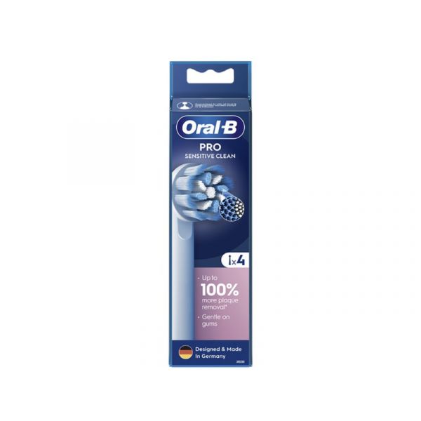 Oral-B EB60-4Pro Sensitive Clean, fogkefe pótfej, 4db, fehér