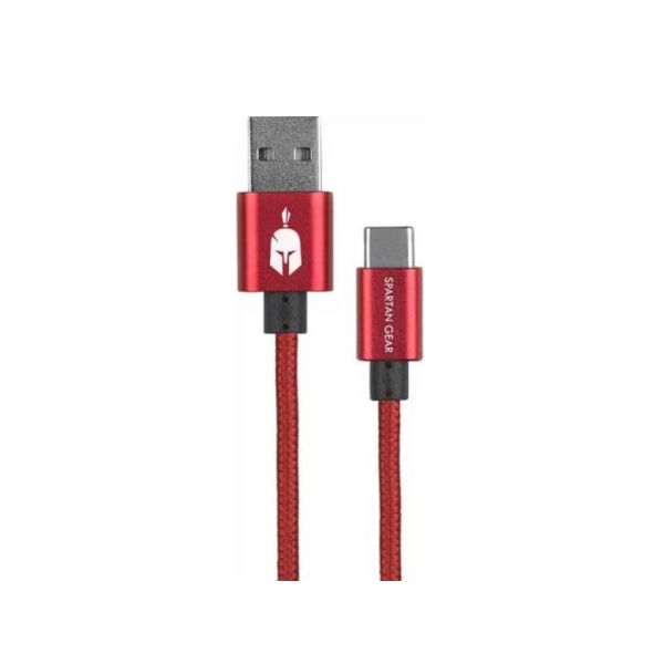 Spartan Gear Double Sided USB Type-C kábel, 2m (2808140) Piros