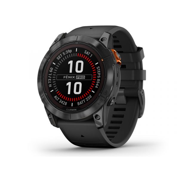 GARMIN Fenix 7X Pro Solar okosóra (010-02778-01) szürke, fekete szilikon szíjjal