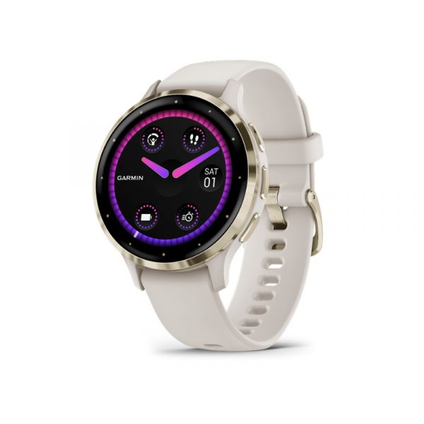 GARMIN Venu 3S okosóra (010-02785-04) elefántcsont krémarany, szilikon szíjjal