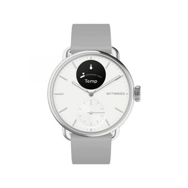 Withings Scanwatch 2 38mm zafír üveg ezüst, szürke szíjjal (HWA10-MODEL 2-ALL-INT)