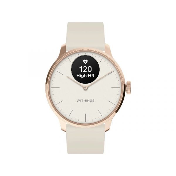 Withings Scanwatch Light 37mm zafír üveg homok, fehér szíjjal (HWA11-MODEL 1-ALL-INT)