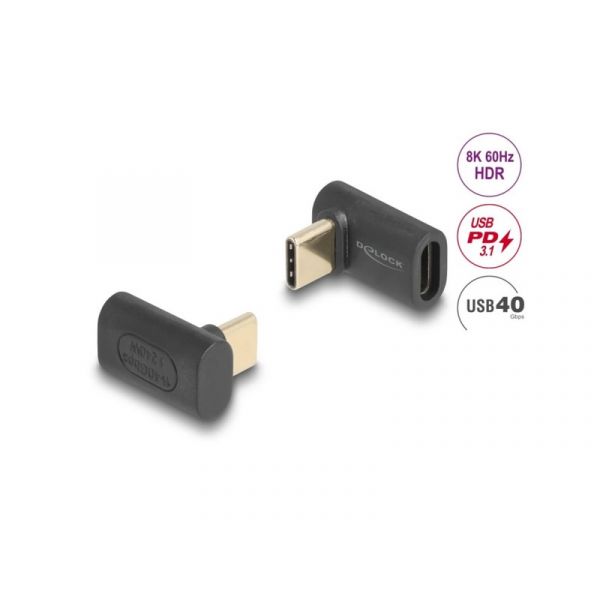 DELOCK USB 40 Gbps Type-C male > female átalakító, 90 fokos (60246)
