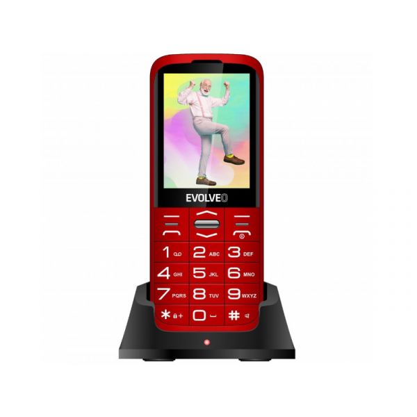 Evolveo EasyPhone XO mobiltelefon időseknek töltőállvánnyal (SGM EP-630-XOR) Piros
