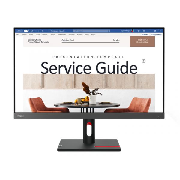 Lenovo ThinkVision S24i-30, 24" FHD IPS monitor (63DEKAT3EU) Raven Black / Storm Grey