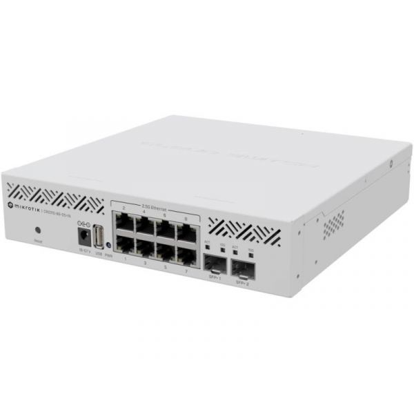 MIKROTIK Cloud Router Switch, Fémházas, Menedzselheő, Rackes (CRS310-8G+2S+IN)