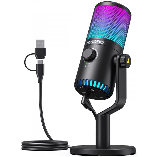 MAONO DM30 USB Streamer/Gamer mikrofon RGB - fekete