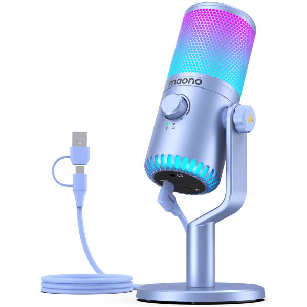MAONO DM30 USB Streamer/Gamer mikrofon RGB - lila
