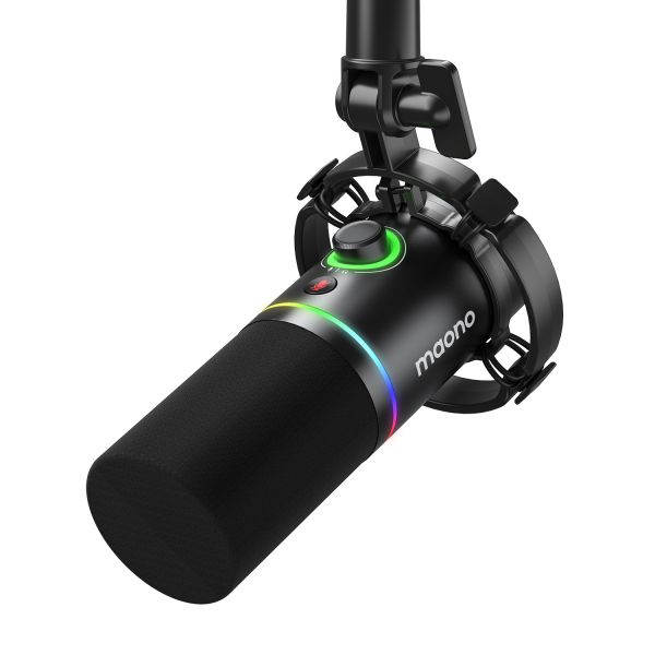 MAONO PD200X USB Dynamic Streamer/Podcast mikrofon RGB - fekete