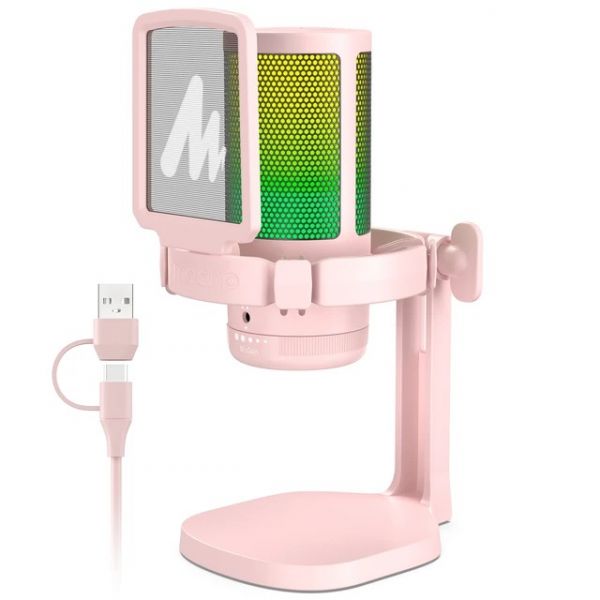 MAONO DGM20 USB Streamer/Gamer mikrofon RGB - pink