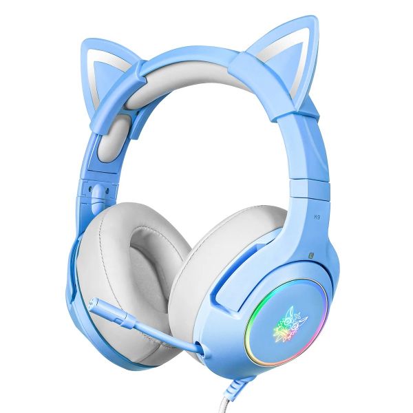 Onikuma K9 RGB Gaming fejhallgató - kék - cicafüles
