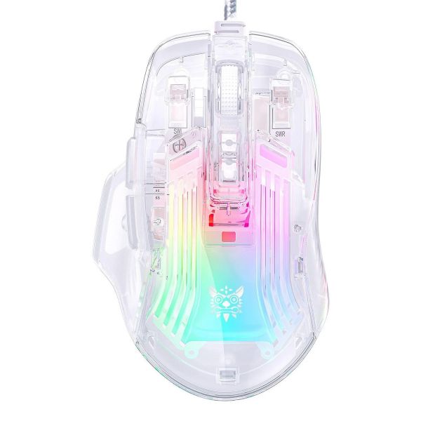 Onikuma CW923 RGB átlátszó Gamer egér
