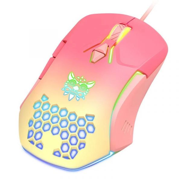 Onikuma CW902 Gamer egér - barack - pink