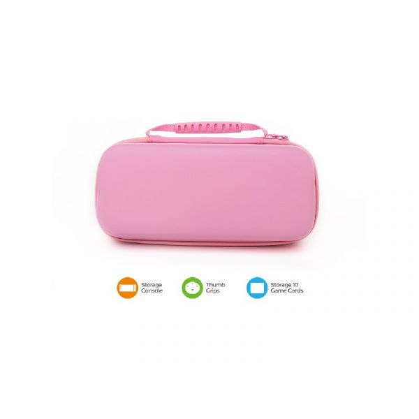 Dobe Nintendo Switch hordtáska + Thumb Grip - pink