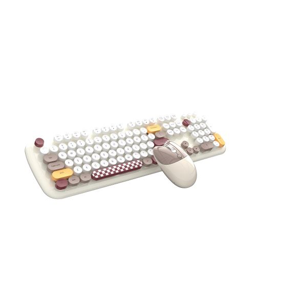 GEEZER Zero vezeték nélküli billentyűzet + egér csomag - fehér-csontszín - UK kiosztás