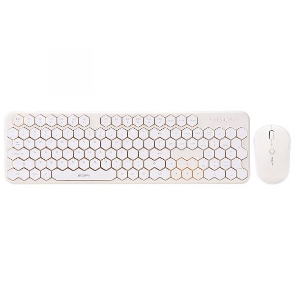 MOFII Honey S vezeték nélküli billentyűzet + egér csomag - fehér-ivory