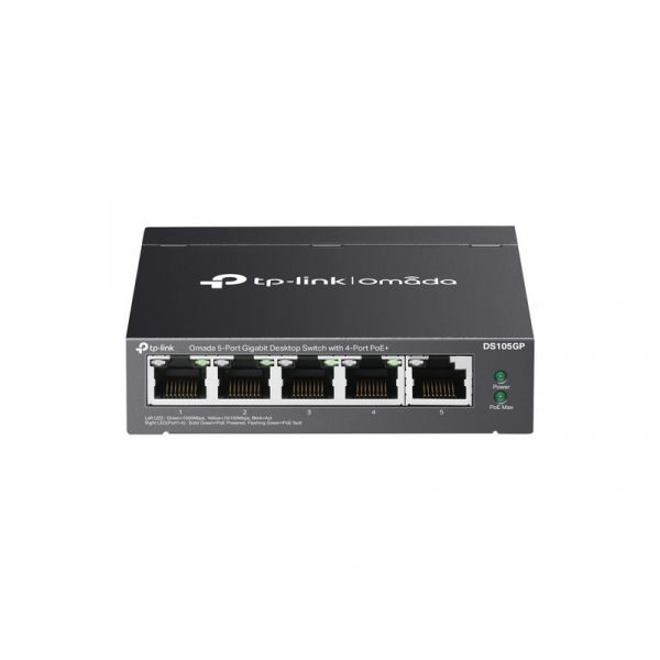 TP-LINK Omada DS105GP Switch 5x1000Mbps(4xPOE) Fémházas